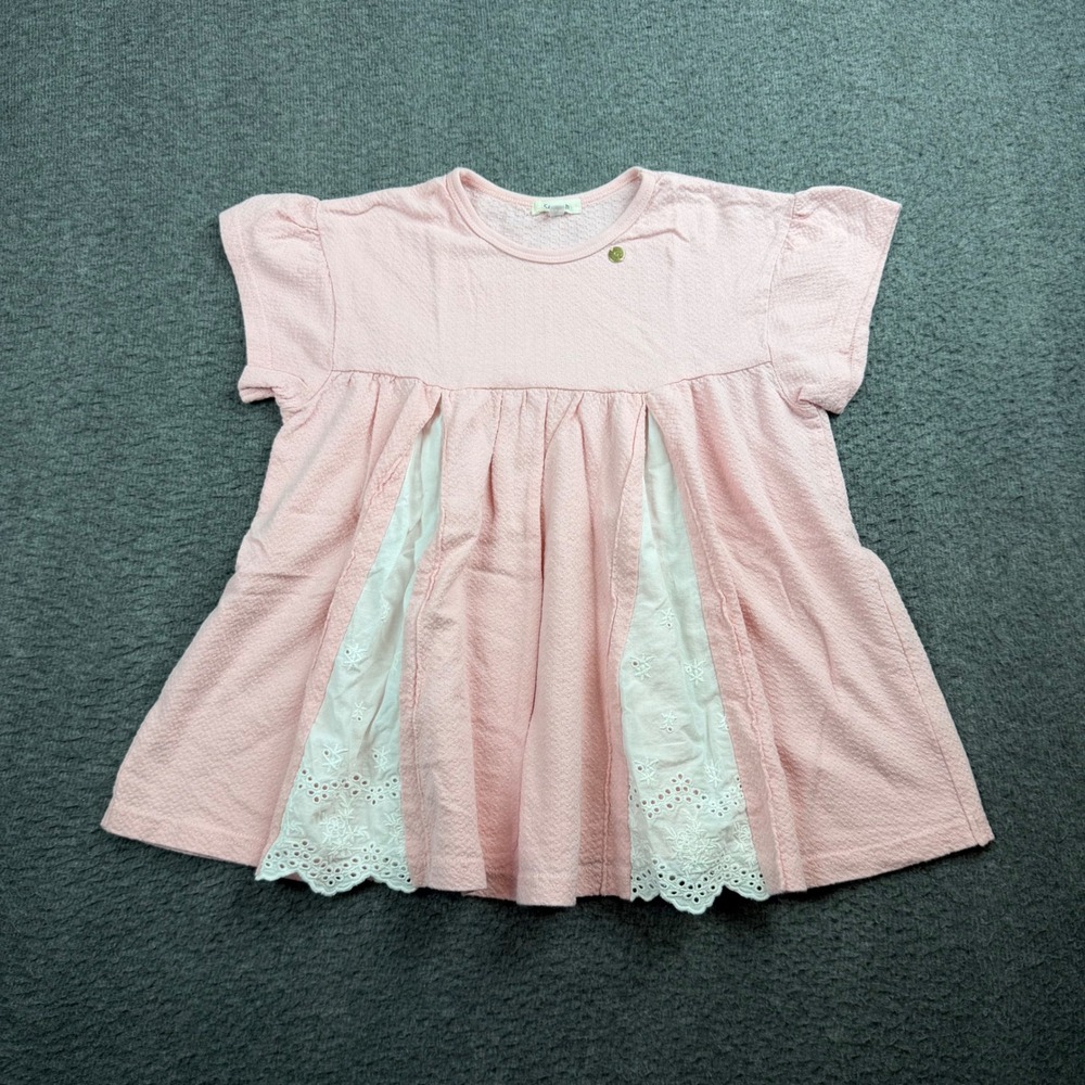 Seraph Tunic Top Girls 140 Pink Eyelet Lace Babydoll Short Sleeve S214059